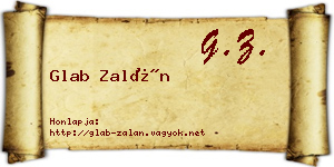 Glab Zalán névjegykártya